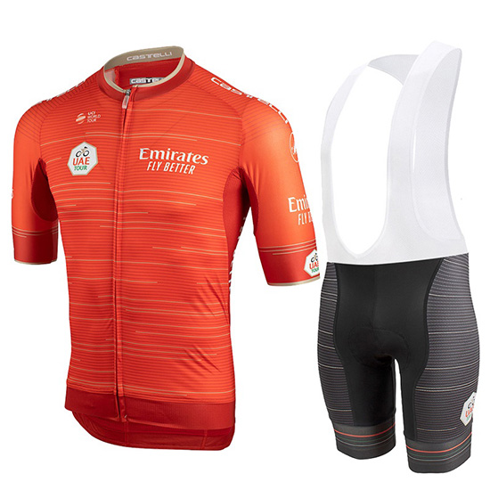 2019 Maillot Castelli UAE Tour Tirantes Mangas Cortas Naranja